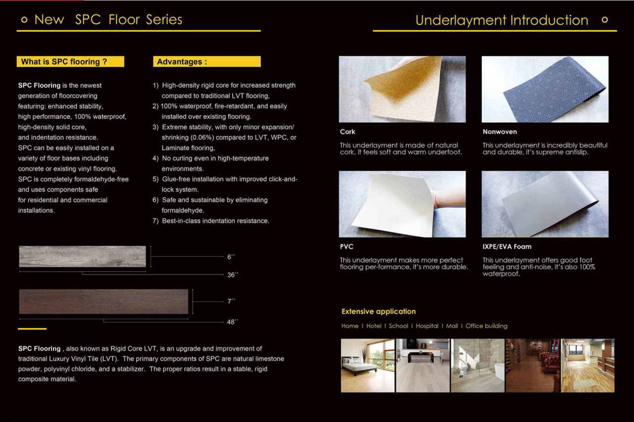 4.0mm spc flooring with 1.5mm ixpe